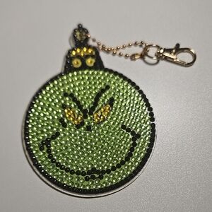 Green Grinch Keychain Diamond Art Style